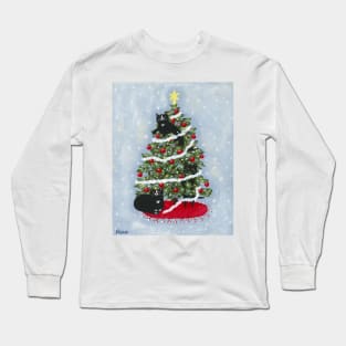 Cats In The Christmas Tree Long Sleeve T-Shirt